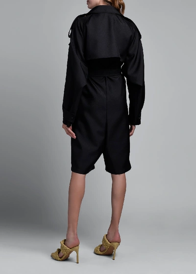 Shop Bottega Veneta Trench Short Jumpsuit In Black