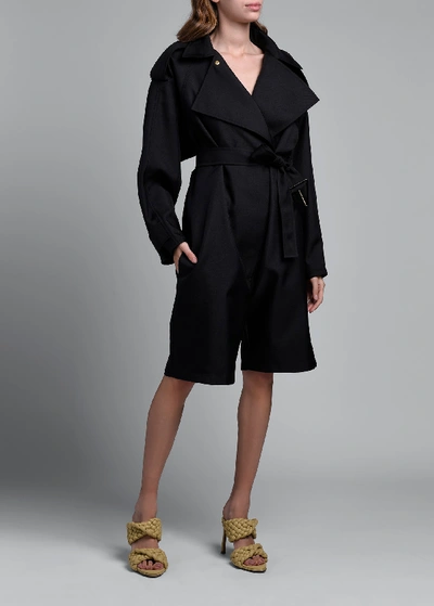 Shop Bottega Veneta Trench Short Jumpsuit In Black