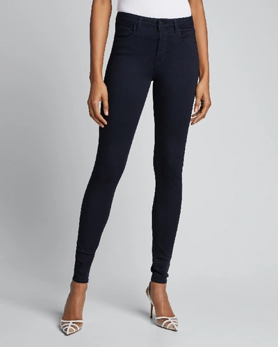 Shop L Agence Marguerite High-rise Skinny Jeans In Black
