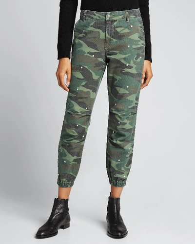 Shop Sundry Stars No 95 Camo Zip Jogger Pants In Green Pattern