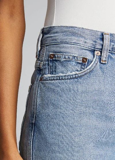 Shop Agolde Pinched-waist Cropped Straight Jeans In Blue