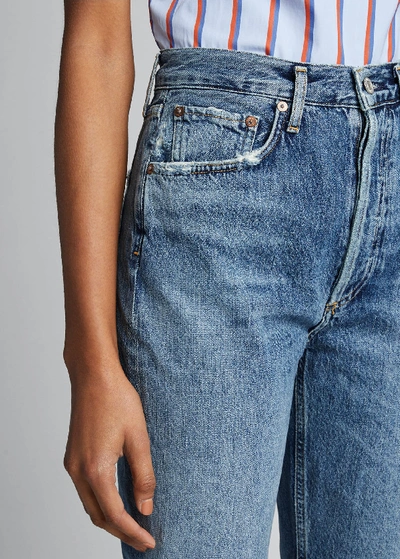 Agolde Riley High Rise Straight Crop Jeans In Frequency