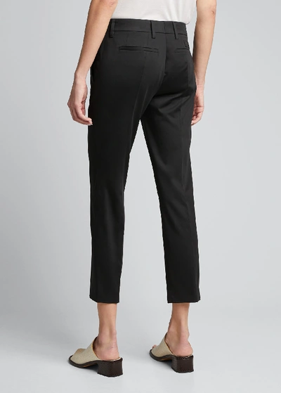 Shop Prada Stretch Cotton Classic Pants In Black