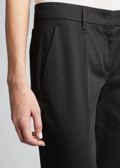 Shop Prada Stretch Cotton Classic Pants In Black