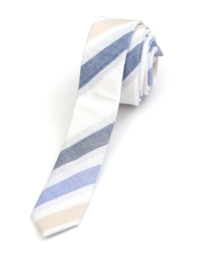 Shop Appaman Boys' Striped Linen/cotton Tie In Multi