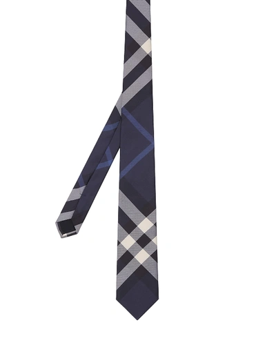 Burberry Manston Exploded Check Silk Tie In Navy