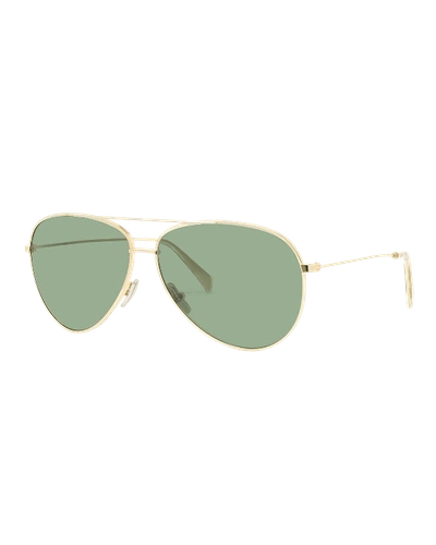 Shop Celine Men's Golden Aviator Sunglasses