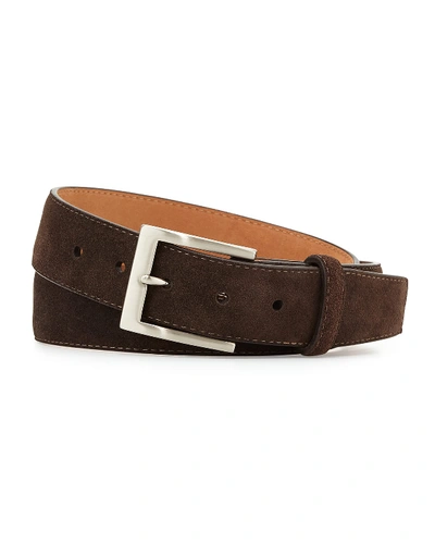 Shop W. Kleinberg Suede Belt, Dark Brown