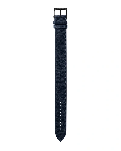 Shop Tom Ford Large Pebble Grain Leather Strap In Indigo