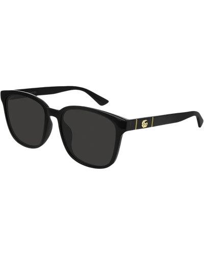 Gucci Men's Square Solid Injection Sunglasses In Black