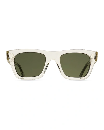 Shop Celine Men's Square Acetate Sunglasses In White