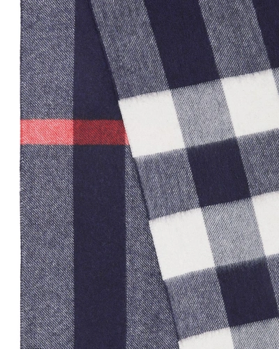 Shop Burberry Men's Giant Check Cashmere Scarf In Blue Pattern