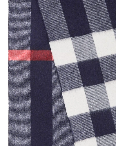 Burberry The Classic Giant Check Cashmere Scarf In Blue Pattern