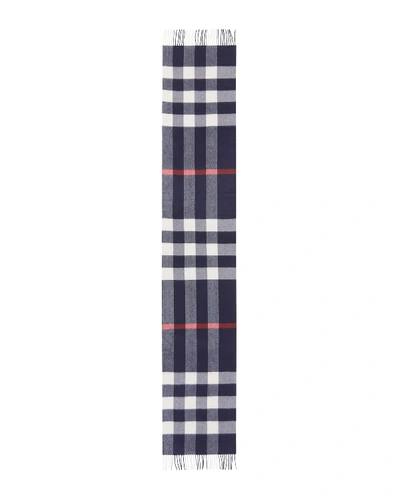 Shop Burberry Men's Giant Check Cashmere Scarf In Blue Pattern