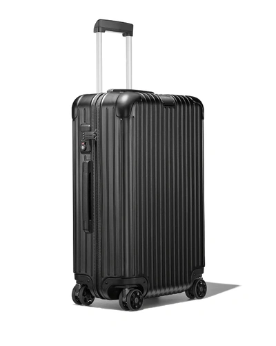 Shop Rimowa Essential Check-in M Spinner Luggage In Matte Black
