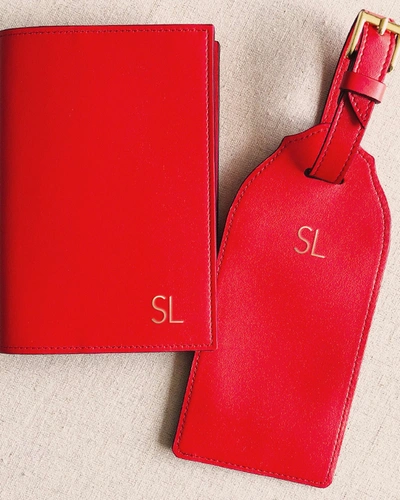 Bell'invito Monogram Luggage Tag In Coral