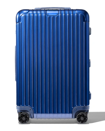 Shop Rimowa Essential Check-in M Spinner Luggage In Blue