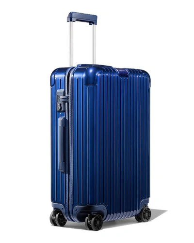 Shop Rimowa Essential Check-in M Spinner Luggage In Blue