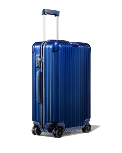 Shop Rimowa Essential Check-in M Spinner Luggage In Matte Blue