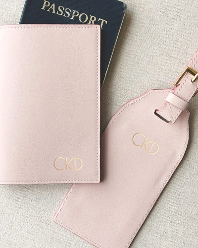 Shop Bell'invito Monogram Luggage Tag In Rose