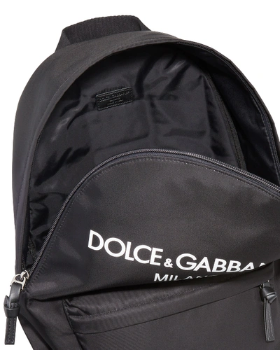 Shop Dolce & Gabbana Kid's Logo Backpack In Multi