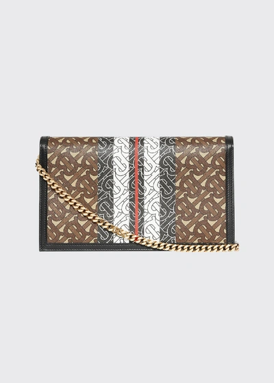 Shop Burberry Small Tb Monogrammed Envelope Bag In Brown Pattern