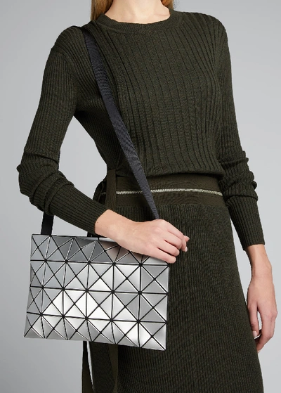 Shop Bao Bao Issey Miyake Lucent Geo Tile Crossbody Clutch Bag In Silver