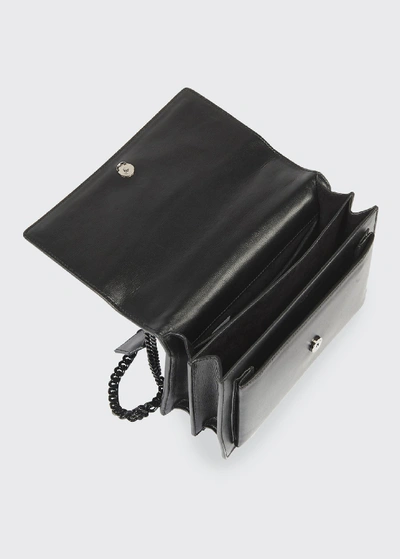 Saint Laurent Sunset Medium Ysl Crossbody Bag In Smooth Leather In Noir