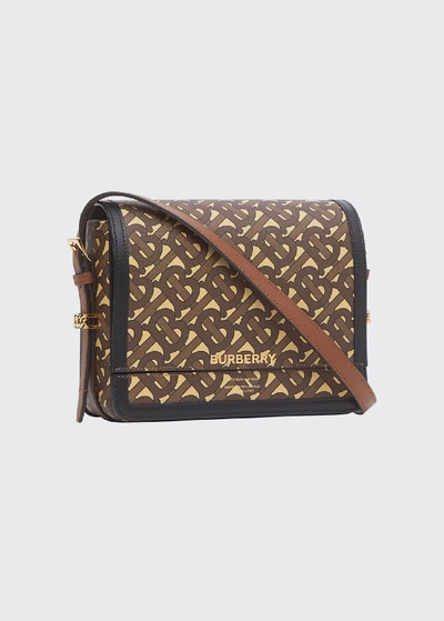 Shop Burberry Small Grace Tb Monogram Crossbody Bag In Brown Pattern