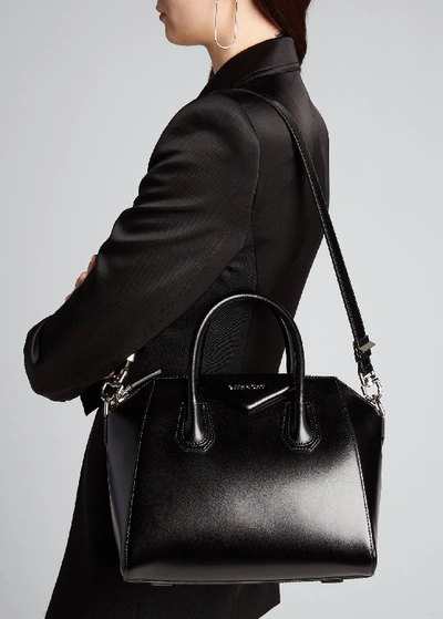 Givenchy Antigona Small Top Handle Bag In Box Leather In Black