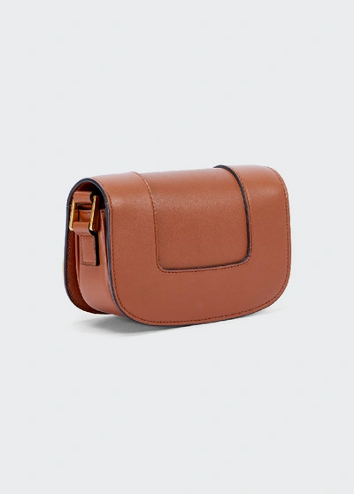 Shop Valentino Supervee Small Leather Shoulder Bag In Saddle