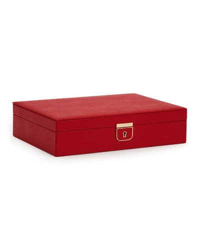 Shop Wolf Palermo Medium Flat Jewelry Box In Red