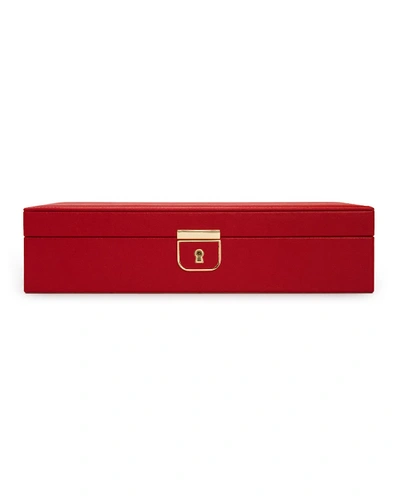 Shop Wolf Palermo Medium Flat Jewelry Box In Red