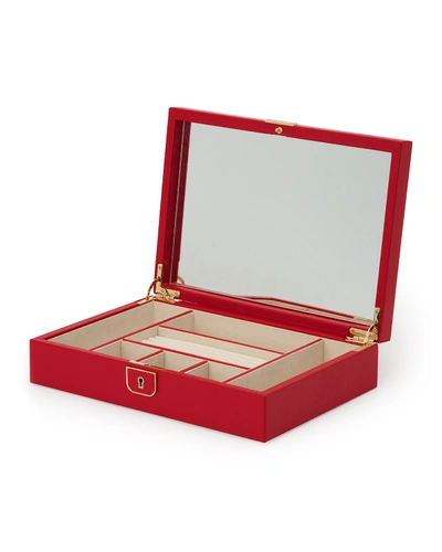 Shop Wolf Palermo Medium Flat Jewelry Box In Red