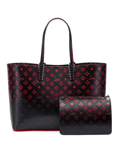 Shop Christian Louboutin Cabata Loubinthesky Red Sole Tote Bag In Black/red