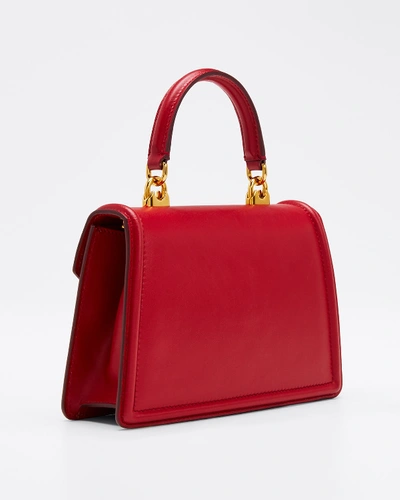 Shop Dolce & Gabbana Devotion Mini Leather Top-handle Bag In Red