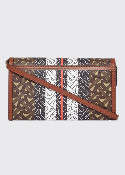 Shop Burberry Hanna Tb Monogram Canvas Wallet In Brown Pattern