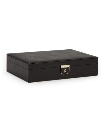 Shop Wolf Palermo Medium Flat Jewelry Box In Anthracite