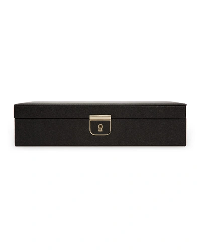 Shop Wolf Palermo Medium Flat Jewelry Box In Anthracite