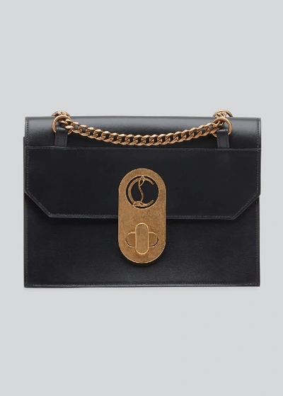 Shop Christian Louboutin Elisa Small Calf Paris Shoulder Bag In Black