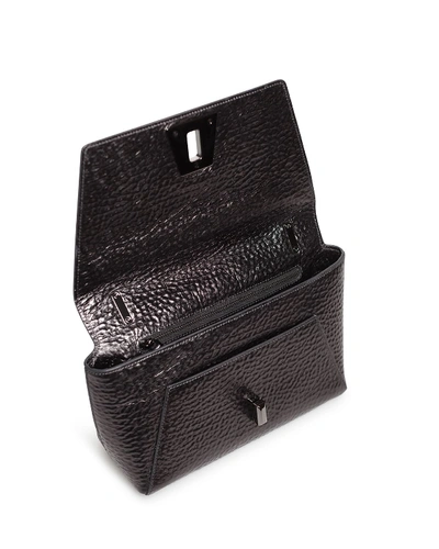 Shop Akris Anouk Small Day Leather Crossbody Bag In Black Metallic