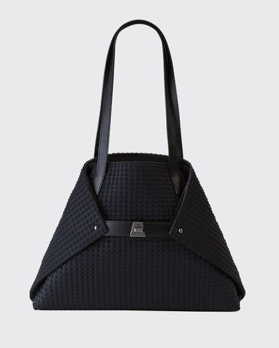 Akris Ai Medium Techno Fabric Shoulder Bag In Black