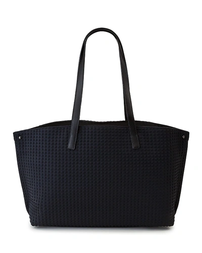 Shop Akris Ai Small Fabric Shoulder Tote Bag In Black