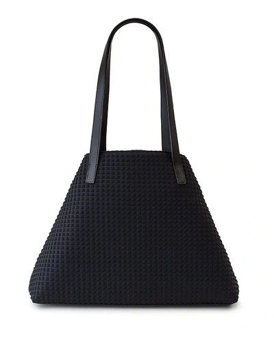 Shop Akris Ai Small Fabric Shoulder Tote Bag In Black