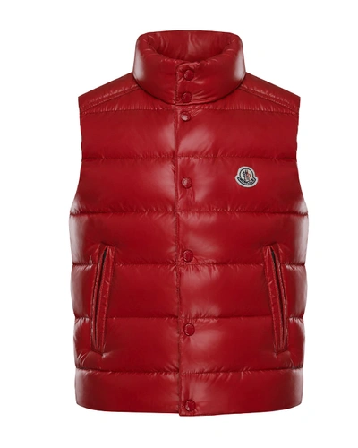 Shop Moncler Boy's Quilted Nylon Snap-front Puffer Vest In Red