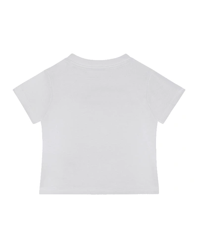 Shop Dolce & Gabbana Boy's Logo Embroidered Short-sleeve Tee In White