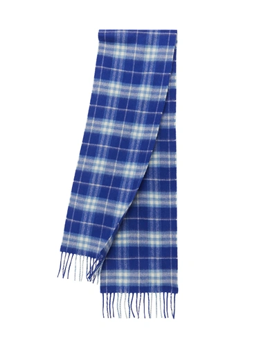 Shop Burberry Kids' Cashmere Vintage Check Scarf In Blue