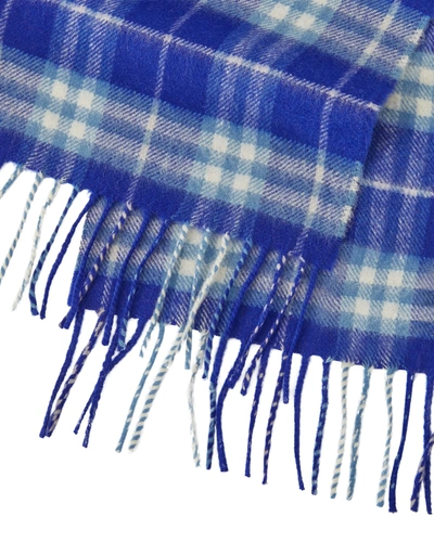 Shop Burberry Kids' Cashmere Vintage Check Scarf In Blue