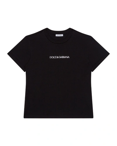 Shop Dolce & Gabbana Kid's Logo Short-sleeve T-shirt In White