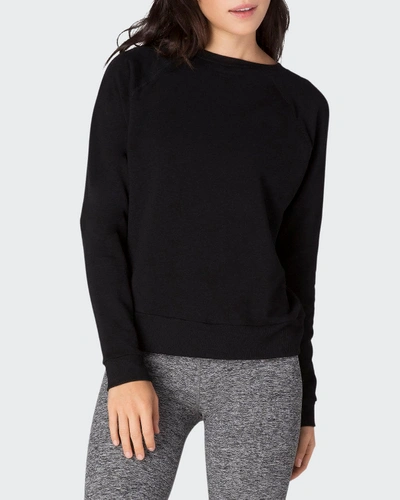 Shop Beyond Yoga Favorite Raglan Crew Sweatshirt In Black